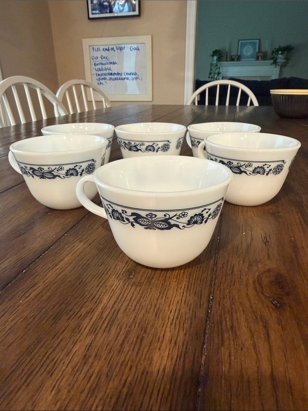 Vintage Pyrex Old Town Blue Onion Cups – Set of 6